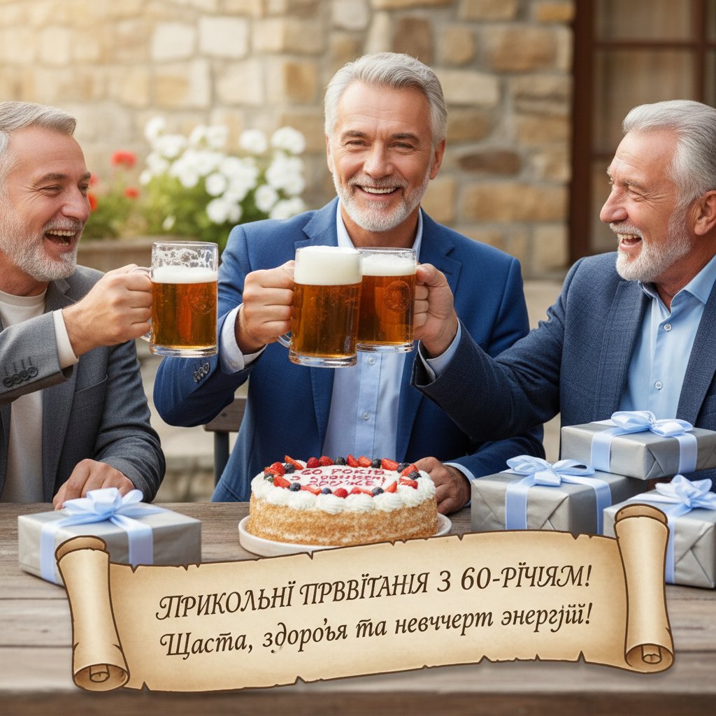 прикольні привітання з 60-річчям мужчині