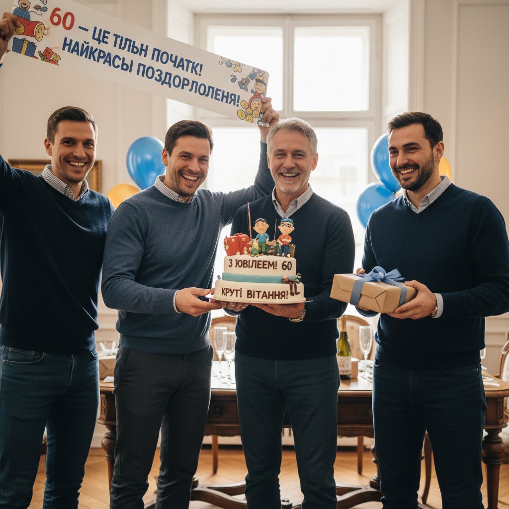 прикольні привітання з 60-річчям мужчині