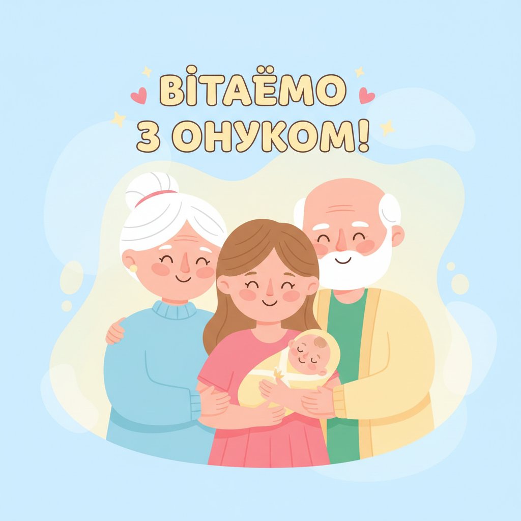 привітання дідуся і бабусі з народженням онука