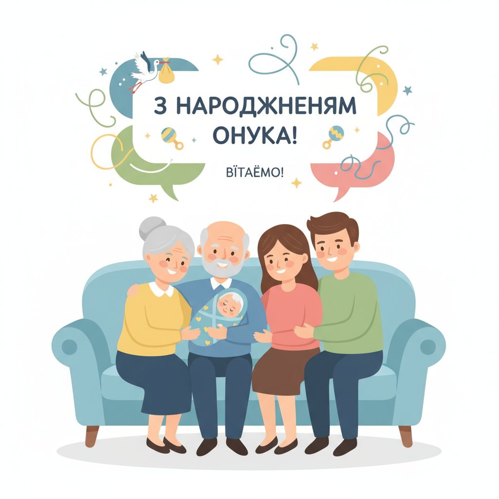 привітання дідуся і бабусі з народженням онука