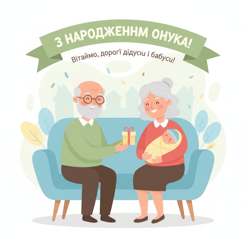 привітання дідуся і бабусі з народженням онука