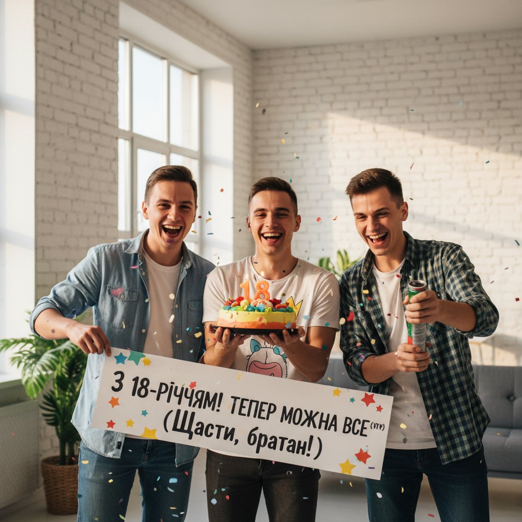 привітання з 18-річчям хлопцю прикольні