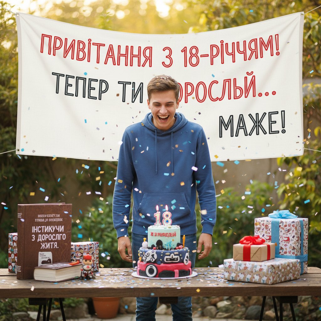 привітання з 18-річчям хлопцю прикольні