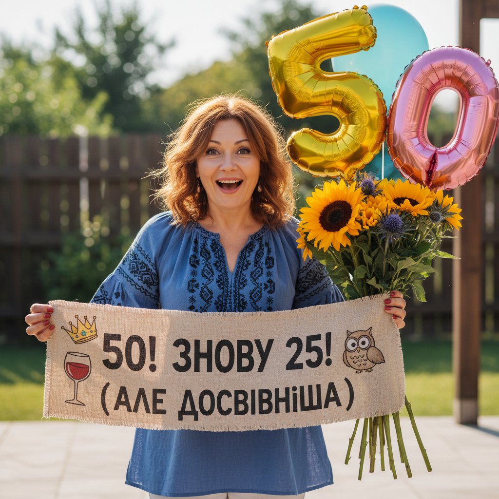 привітання з 50 річчям жінці прикольні