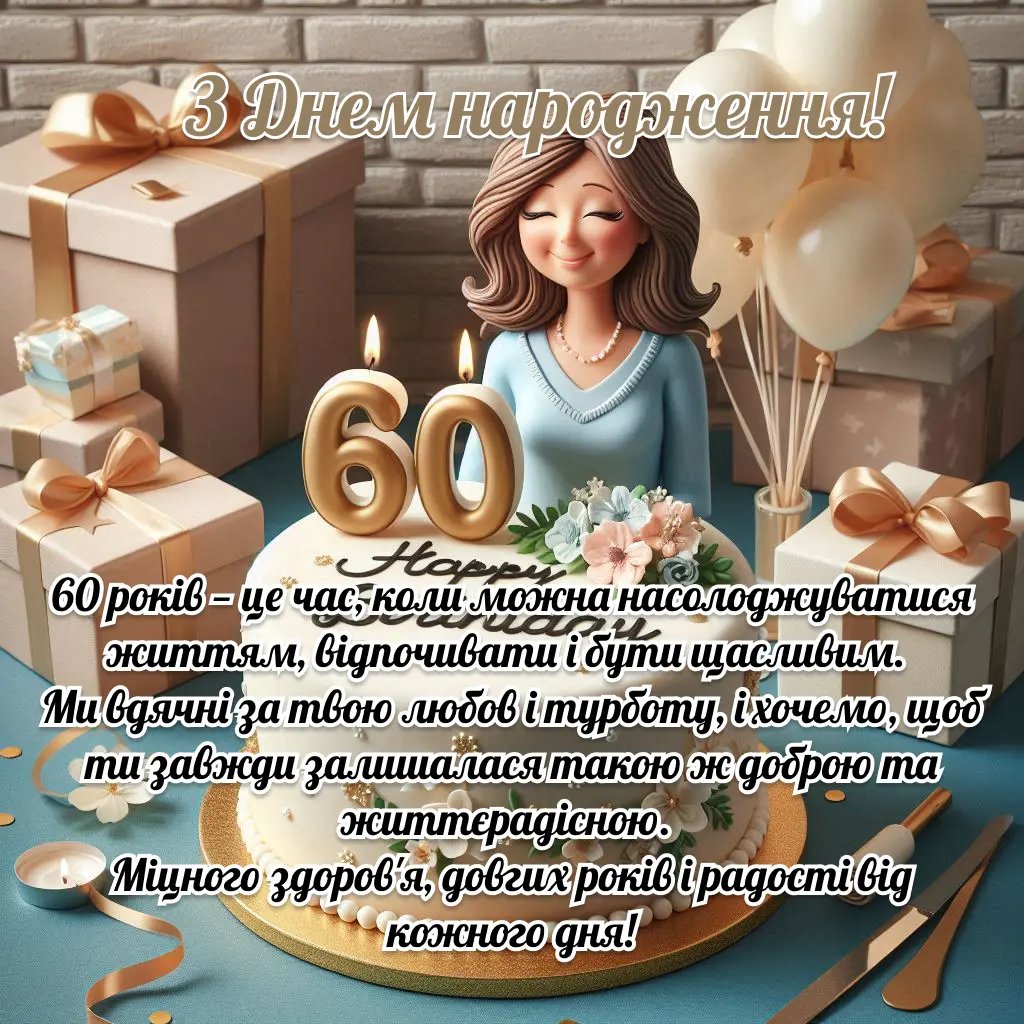 привітання з 60-річчям жінці прикольні