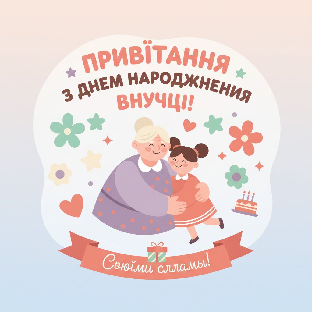 привітання з днем народження внучці своїми словами