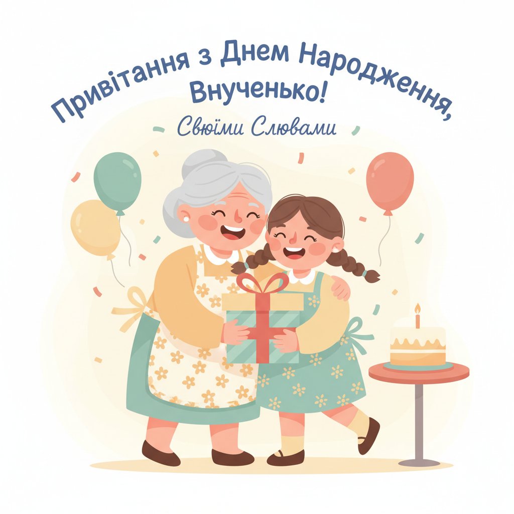 привітання з днем народження внучці своїми словами