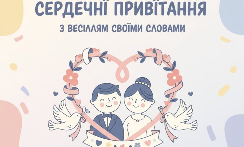 сердечні привітання з весіллям своїми словами