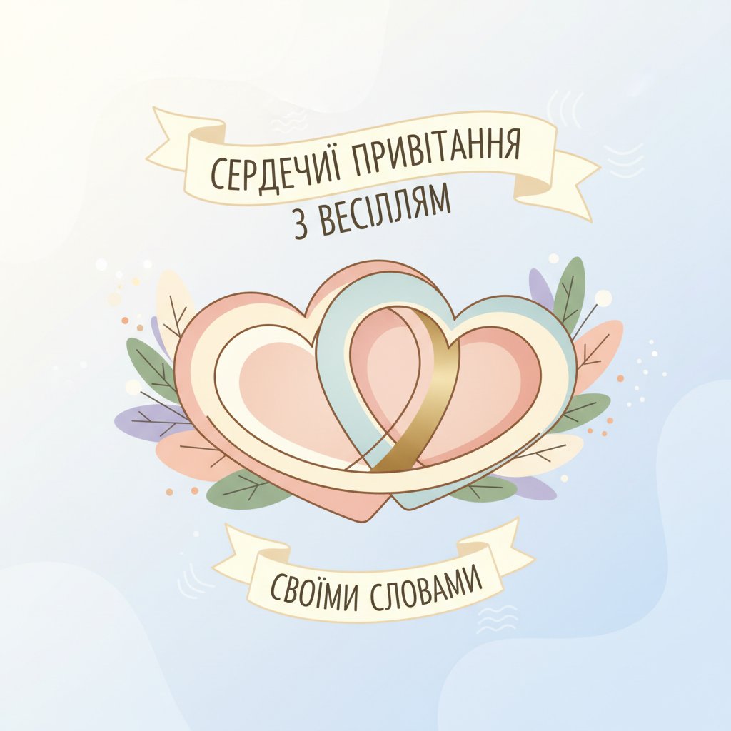 сердечні привітання з весіллям своїми словами