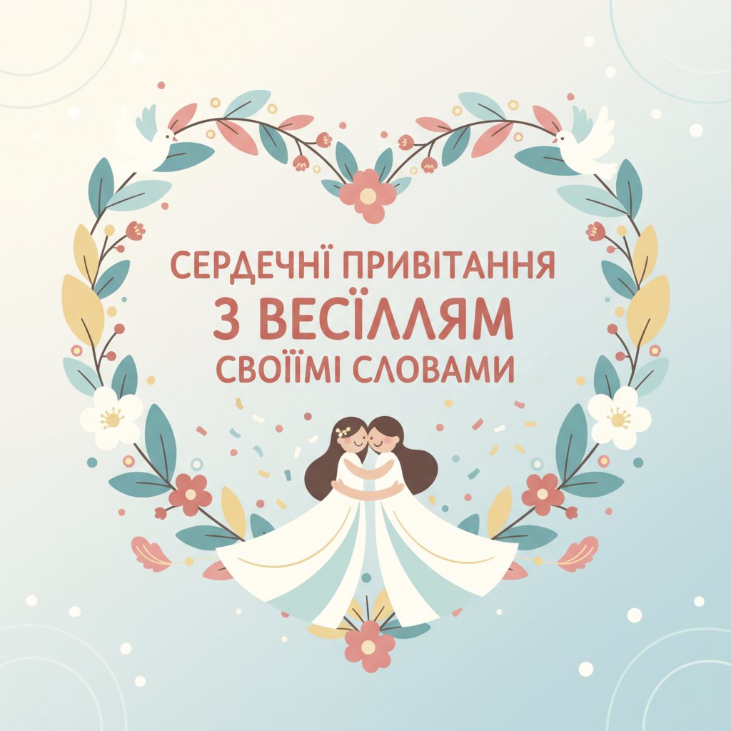 сердечні привітання з весіллям своїми словами