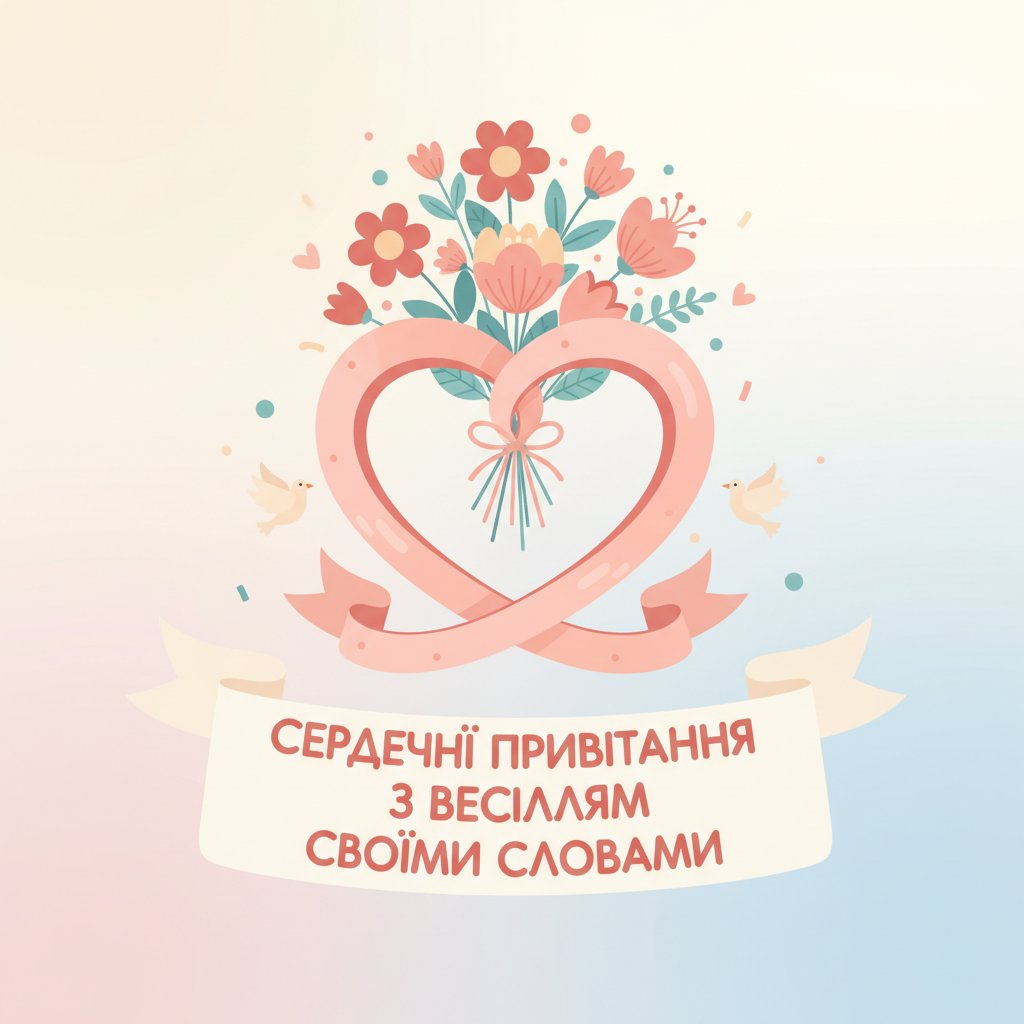 сердечні привітання з весіллям своїми словами