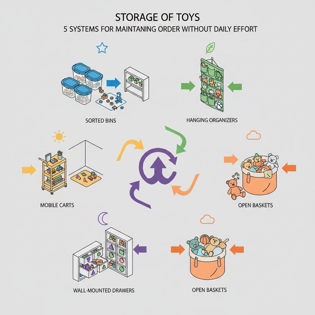 Зберігання іграшок: 5 систем, які допоможуть підтримувати лад без щоденних зусиль