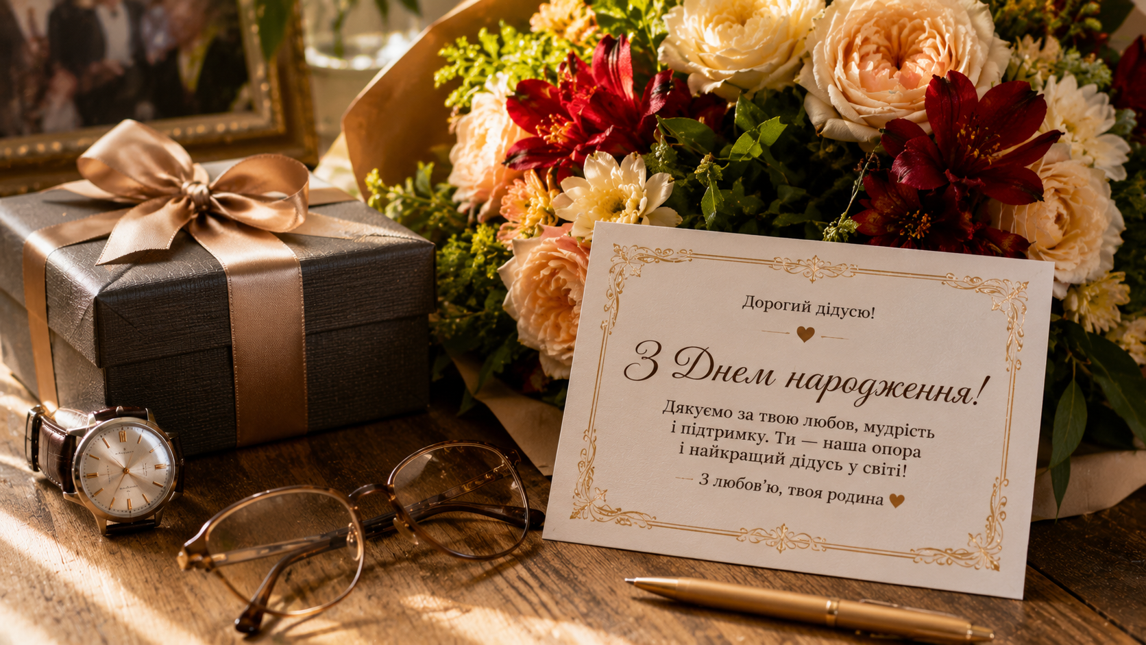 Подарунок та листівка для дідуся