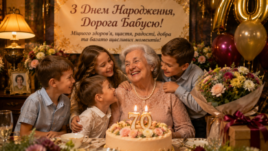 Онуки вітають бабусю з днем народження