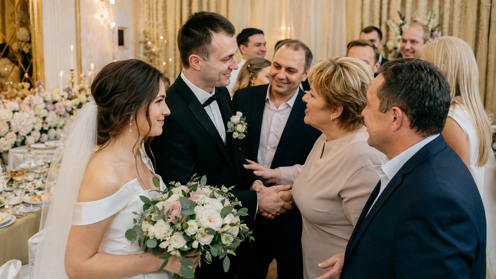 Щирі слова привітання молодятам від гостей