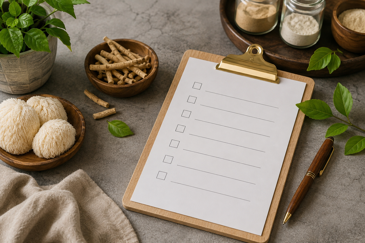 Checklist for Comparing Ashwagandha and Lion's Mane